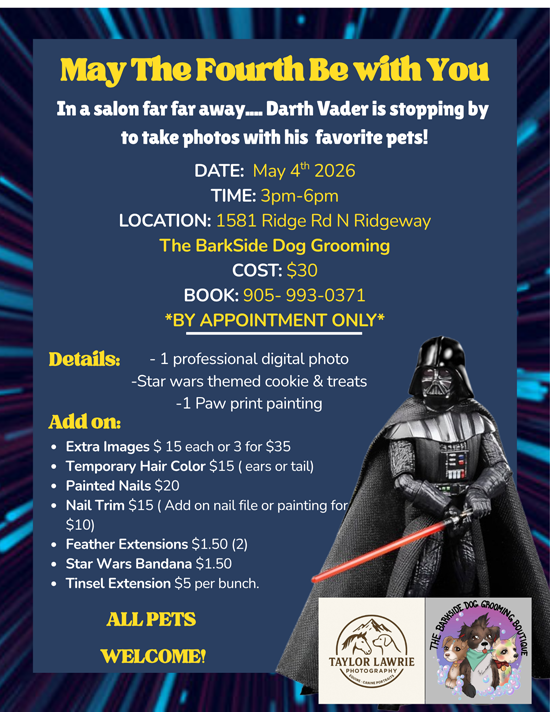 May the Fourth Star Wars Day at Barkside Grooming